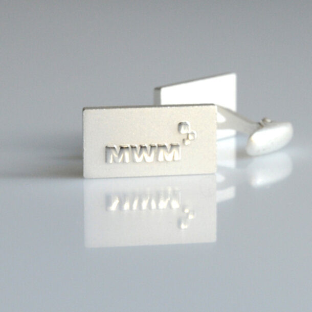 cufflinks in metal, silvered 1 piece = 1 pair
