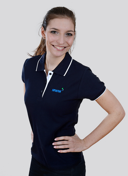 Ladies Polo-Shirt, piqué, marine-blue